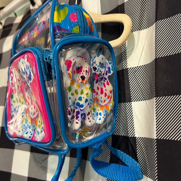 Vintage 90s Lisa Frank Spottie & Dottie Rainbow Dalmatians Clear Mini Backpack - Picture 9 of 10